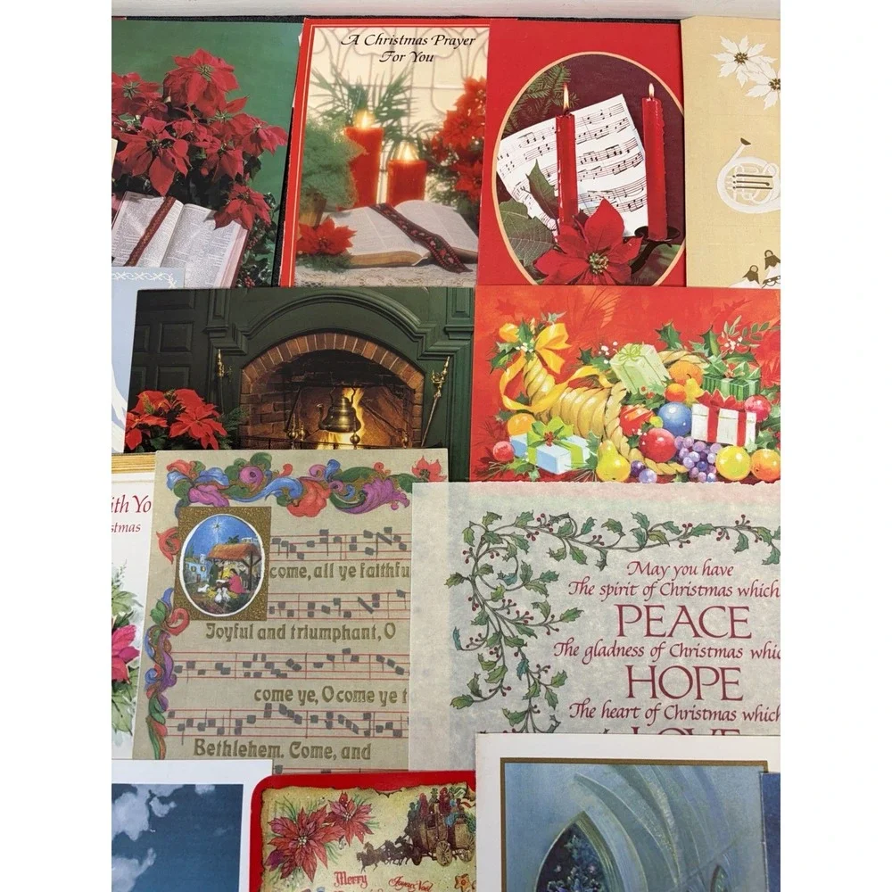 Vintage Christmas Cards Fronts ONLY Traditional Scrapbooking Decoupage Lot 50+